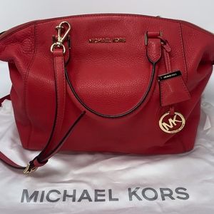 MICHAEL KORS Riley LRG Watermelon Pebbled-Leather
